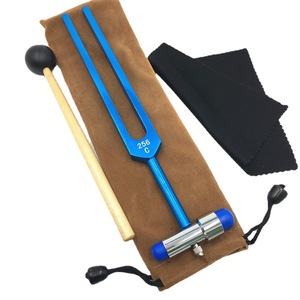 Diapasón de percusión con martillo, diapasón de aleación de aluminio 256 con martillo de percusión, diapasón C256, viene con funda de tela. - Product Image 3