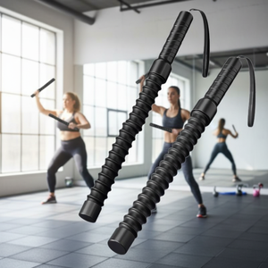 Corde <span class=keywords><strong>de</strong></span> combat professionnelle 2-en-1 sans fil, bâton d'entraînement <span class=keywords><strong>de</strong></span> gym intégré, durable et portable en acier inoxydable - Product Image 1