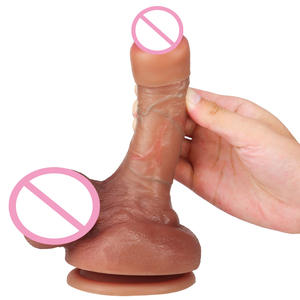 Delove Giocattoli Sessuali per Adulti all'Ingrosso, Dildo Realistico in Silicone Liquido Marrone Morbido con Prepuzio, Impermeabile 20,4x3,5cm per Donne - Product Image 2