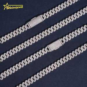 Inventario Local en EE. UU. Joyería Hip Hop Cadena Cubana de Moissanita de Plata 925 con 2 Hileras de 8mm en Oferta con Certificado GRA - Product Image 3