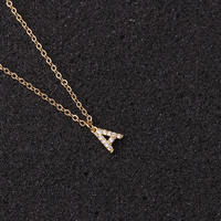 Breloques en or personnalisé brillant Cz mot mélangé petit initiale 26 lettres Alphabet pendentifs collier