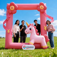 Globo Publicitario Inflable Gigante de Unicornio de 5 pies, Símbolo Animal de Dibujos Animados, Autoiluminado, Foto en el Marco, para Fiestas y Eventos 2026