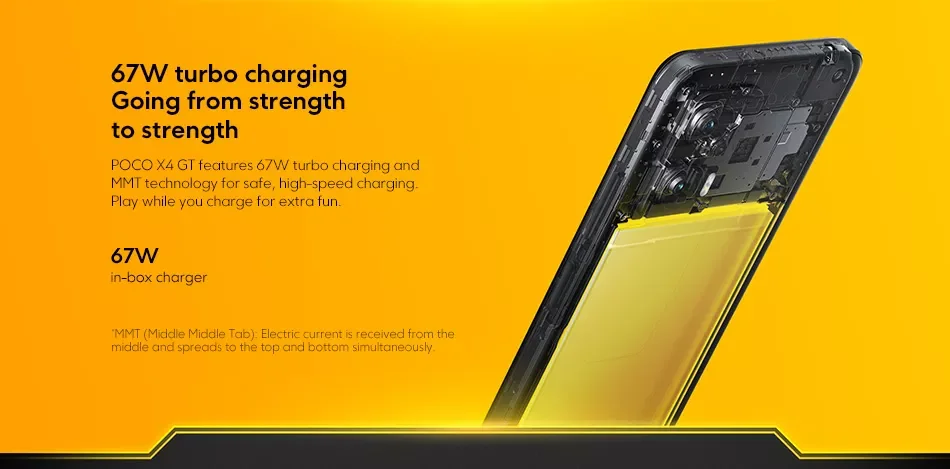 Global Version POCO X4 GT 5G Smartphone 128GB/256GB Dimensity 8100 144Hz Dynamic Switch Display 64MP Triple Camera 67W Charging