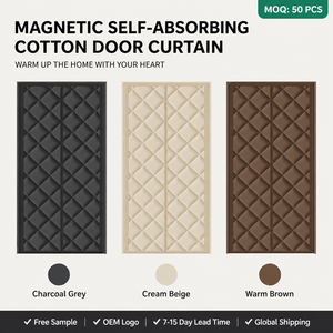 Cortina Magnética Térmica Aislante de Algodón para Puerta, Malla Antimosquitos e Insectos, Autoadhesiva, Sin Perforación - Product Image 5
