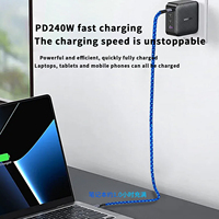 Cable USB4 Tipo C a Tipo C de 240W, Trenzado de Nailon, Video 8K, Molde Privado, Directo de Fábrica 13Y, Cable 100% Inspeccionado