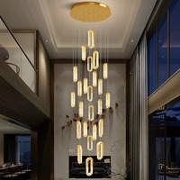 Luminaire suspendu de luxe pour duplex, idéal pour les appartements et villas modernes et minimalistes - Luminaire suspendu pour hall