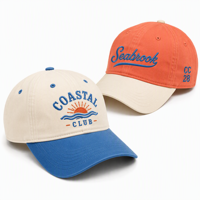 Casquette de baseball ajustable en coton à 6 panneaux avec logo brodé personnalisé, bicolore, pour homme et femme, idéale pour le sport et les activités de plein air