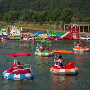 Barco de parachoques eléctrico para niños con Motor Aqua con reproductor de MP3, parachoques inflable de fibra de vidrio para piscina, equipo de juego acuático, barco de parachoques