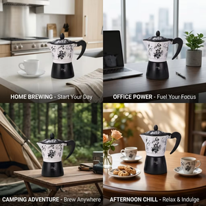 Kingze OEM Cafetière en aluminium pour cuisinière personnalisée 1 3 <span class=keywords><strong>6</strong></span> <span class=keywords><strong>tasses</strong></span> Pot Moka Espresso italien vintage - Product Image 5