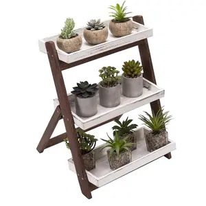 Balcony Garden Metal Wooden Rolling Triangle Commercial Outdoor Vironi Ndoor Greenhouse Climbing Pallet Plant Rack With Pots