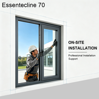 Fenêtre coulissante verticale en acier série 70 pour villa haut de gamme, certifiée CE NFRC Energy Star, à rupture de pont thermique, insonorisée, pour cuisine et sous-sol