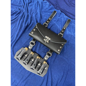 Custodia cintura in pelle e supporto pozione con 4 bottiglie - Product Image 4