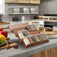 Nouvelle étagère à épices multifonctionnelle en bois à 4 niveaux avec rangement pour armoire et tiroir pour l'organisation de la cuisine