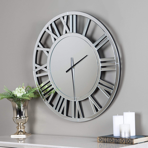 Lớn hiện đại phòng khách Bạc gương trang trí Vòng đồng hồ treo tường - Product Image 2