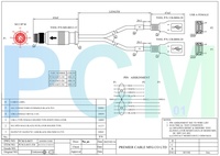 Kabel Splitter Y Industrial M12 ke USB 8 Pin A-Code Male ke 2x USB 2.0 Type-A Female untuk Koneksi USB Mesin ke Panel
