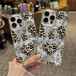 Funda para Teléfono Móvil con Diseño de Leopardo, Corazón, Lazo y Patrón Glaciar IMD para iPhone 11 12 13 14 15 16 17 Pro Max - Product Image 3