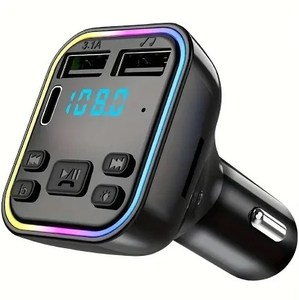 Simr PD QC 3.1A ชุดเครื่องเล่น <span class=keywords><strong>Mp3</strong></span>ในรถยนต์แบบไร้สาย USB C โมดูลที่ชาร์จในรถยนต์แบบเร็วสองพอร์ตเครื่องส่งสัญญาณ FM - Product Image 1