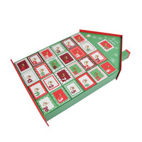 Boîte de calendrier de l'avent personnalisée en forme de maison, boîte cadeau de Noël à tiroirs pour bonbons, chocolats, cosmétiques, compte à rebours