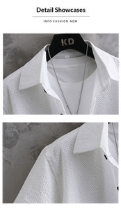 <span class=keywords><strong>Camisa</strong></span> de Punto Personalizada con Logotipo de Verano para <span class=keywords><strong>Hombre</strong></span>, de Color Sólido, <span class=keywords><strong>Manga</strong></span> <span class=keywords><strong>Corta</strong></span>, con Botones, Talla Grande, Prenda de Punto Suave - Product Image 4