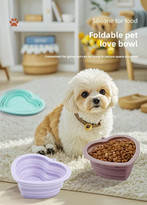 Bol pliable en silicone <span class=keywords><strong>pour</strong></span> animaux de compagnie en forme de cœur, très vendu |   Gamelle de voyage tendance 2026 <span class=keywords><strong>pour</strong></span> chien |   Mangeoire et abreuvoir pliables <span class=keywords><strong>pour</strong></span> <span class=keywords><strong>chat</strong></span> d'extérieur - Product Image 3