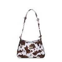 Sac fourre-tout grande capacité à imprimé vache, nouvelle collection, vente en gros, sacs à bandoulière vintage en PU pour femmes avec fermeture éclair et accessoires