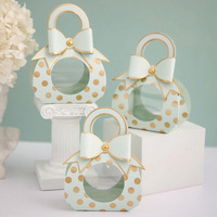 Polka Dots Bow Party Hochzeit Cookie Praline Danke Geschenk box Faltpapier box mit Fenster