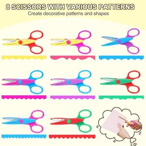 Ensemble de ciseaux à bord en papier bon marché 6 pièces de différents modèles de ciseaux d'artisanat pour enseignants <span class=keywords><strong>Scrapbooking</strong></span> <span class=keywords><strong>Album</strong></span> Arts pour enfants - Product Image 5