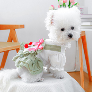 PETCIRCLE ropa para mascotas para perros pequeños y medianos, artículos para mascotas, ropa para perros, falda con diseño de pastel de cereza - Product Image 1