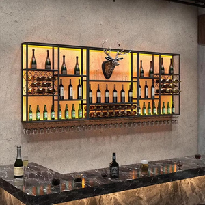 Installation facile, luxe minimaliste, modulaire, personnalisé, porte à vin en verre mural en aluminium doré à LED, <span class=keywords><strong>bar</strong></span>, cave à domicile - Product Image 4