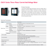 Compteur d'énergie triphasé multifonction série HY-311-80A CE Heyi/ASCT RS485/Modbus Communication écran LCD Rail DIN