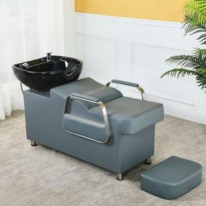 Fauteuil de coiffure semi-allongé haut de gamme en similicuir pour salon de coiffure et spa, modèle simple, idéal pour les salons de coiffure et les salons de beauté, vente directe usine. - Product Image 2