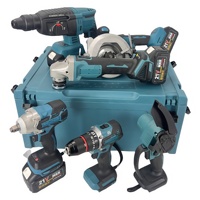 Offre Spéciale : Ensemble 6 Pièces Sans Fil 21V avec Batterie Lithium – Perceuse à Percussion, Clé Électrique, Perceuse Sans Balais, Meuleuse d'Angle, Perceuse à Main
