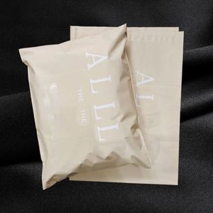 Nude S/M/L Custom Printed Logo <b>Waterproof</b> Durable Beige Envelope Poly Mailing Bags for Shoes & Fur Clothing Packaging - Product Image 1