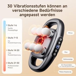 Pistola de Masaje Fascial Inalámbrica Profesional de Seis Cabezales, Vibración de Alta Frecuencia para Relajación Corporal, Masaje Profundo de Cintura y Espalda - Product Image 4