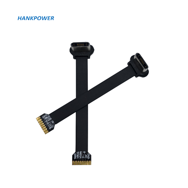 Type-c T Shape Male Wireless Charging Plug With FPC Flexible Row Cable USB C to 8 Pin Injection Mold Flat FPC FPV Cable