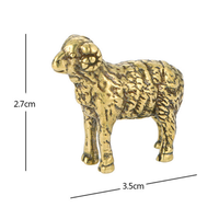 Figurine de mouton en bronze, artisanat en cuivre antique, finition vieillie, animal de dessin animé, décoration de bureau, cadeau amusant pour enfants