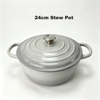 Ensemble de batterie de cuisine en fonte 3 pièces, compatible four, comprenant poêle, casseroles et faitout, pour cuisinières à induction et à gaz