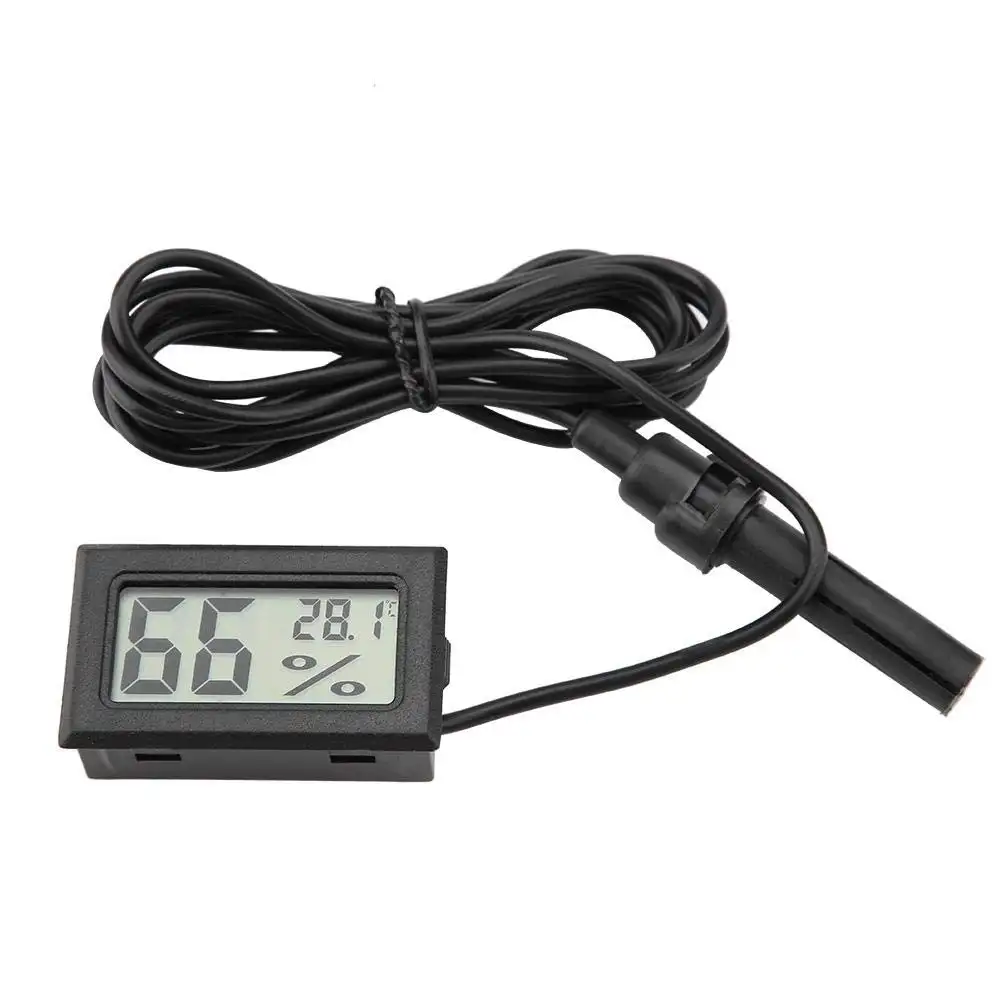 Embedded Mini LCD Thermometer Hygrometer Humidity Temperature Monitor with External Probe for Incubators Brooders Reptile