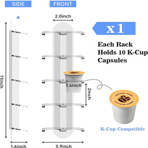 Estante Metálico de un Solo Nivel para Cápsulas de Café con Caja de Almacenamiento para Máquinas de Café - Product Image 3