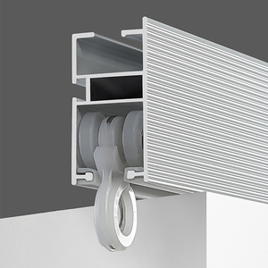 Modern Aluminum Alloy Square Shape Black High-quality Home <strong>Curtain</strong> Track <strong>Curtain</strong> Rings Retractable Roman Rod 6.7m Length Wall - Product Image 5