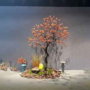 <span class=keywords><strong>Arbre</strong></span> artificiel de kaki, hauteur personnalisable, résistant aux UV, avec fruits oranges, pour usage commercial - Product Image 2