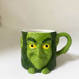 Tazas de Café de Cerámica con Diseño Creativo 3D de Fantasma Verde, Tazas de Leche de Porcelana Pintadas a Mano Personalizadas para <span class=keywords><strong>Halloween</strong></span>, <span class=keywords><strong>Taza</strong></span> de Cerámica con Tapa, OEM ODM - Product Image 2