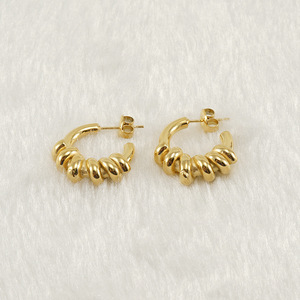 ZOGXIN Hoop Earrings Gold Silver Color Stainless Steel Geometric Design For Women Fashion Jewelry - Product Image 4