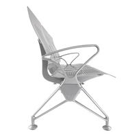 Chaise d'attente 3 places en acier inoxydable pour aéroport, école, gare routière, avec grille perforée pour la ventilation, durable et facile à nettoyer