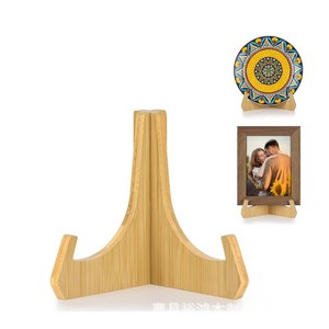 Wooden Desktop Display Stand 7-12 Inch High Vertical <b>Photo</b> <b>Frame</b> Rack Eco-Friendly Bamboo Material - Product Image 4
