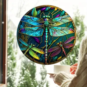 1pc Car, RV Home Decoration Static Cling Glass Sticker, Adhesive Free Window Sticker - Dragonfly