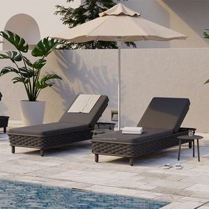 Custom Nordic Modern Rope Weaving Sun Lounger Nordic Patio <strong>Canopy</strong> <strong>Daybed</strong> Commercial <strong>Outdoor</strong> Lounge <strong>Daybed</strong> - Product Image 3