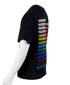 T-shirt 100 da uomo in cotone estate taglia grande ampia con gradiente stampa completa lettera posteriore 240 grammi peso tessuto all'ingrosso Spot - Product Image 6