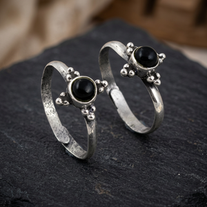 Anillo de Dedo de Plata 925 con Ónix para Mujer, Joyería Minimalista Chapada en Oro con Diamante y Circonita para Uso Diario y Regalo - Product Image 3