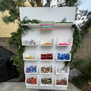 Présentoir à bonbons en acrylique personnalisé LEDA, étagères pour aliments en vrac, présentoir Pick and Mix avec bacs à bonbons pour la décoration d'événements - Product Image 3